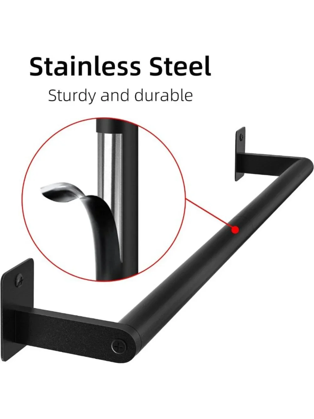 24-Inch Wall-Mounted Towel Bar - Heavy Duty Hand Towel Holder, Modern Matte